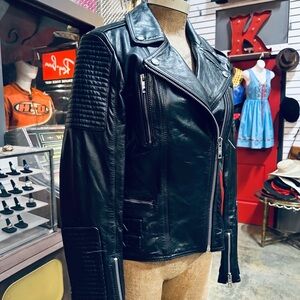 Burberry Brit Black Leather Biker Jacket